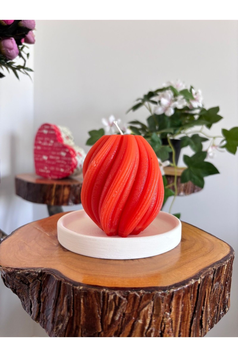 Spiral Kütük Mum 9 cm Kokusuz Turuncu 1 Adet Spiral Kütük Mum 9 cm Kokusuz Turuncu 1 Adet