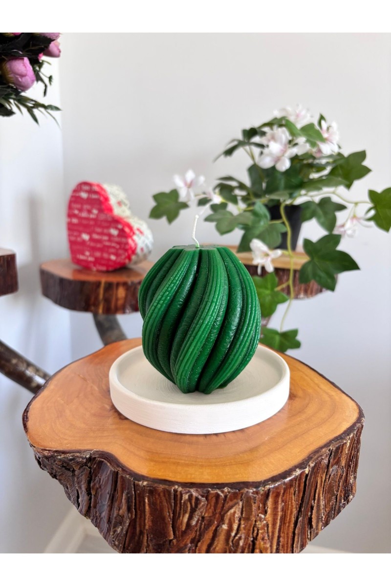 Spiral Kütük Mum 9 cm Kokusuz Yeşil 1 Adet Spiral Kütük Mum 9 cm Kokusuz Yeşil 1 Adet