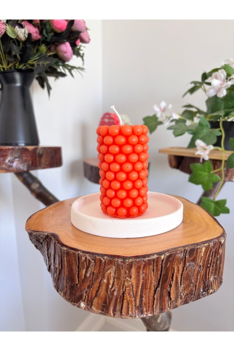Bubble Silindir Kütük Mum 9 cm Kokusuz Turuncu 1 Adet Bubble Silindir Kütük Mum 9 cm Kokusuz Turuncu 1 Adet