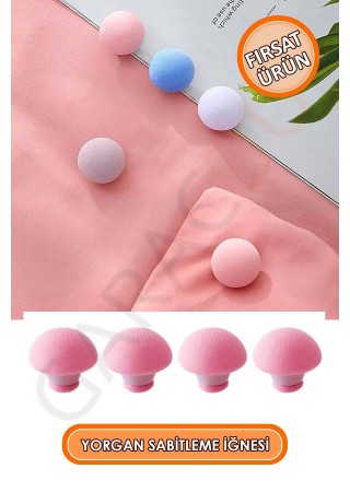 Yorgan Çarşaf Ve Nevresim Sabitleme Iğnesi Tutucu Kaydırmaz Klips 4 Adet Pembe