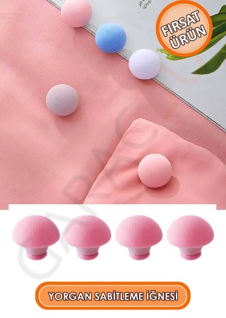 Yorgan Çarşaf Ve Nevresim Sabitleme Iğnesi Tutucu Kaydırmaz Klips 4 Adet Pembe