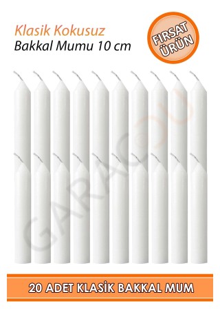Klasik Kokusuz Bakkal Mum Dilek Mumu 20 Adet
