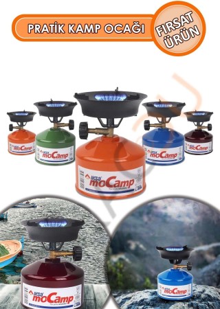 Portatif Mocamp Kamp Ocağı, Piknik Ocağı, Minik Tüp Kırmızı - 1 Adet Çakmak Gazı