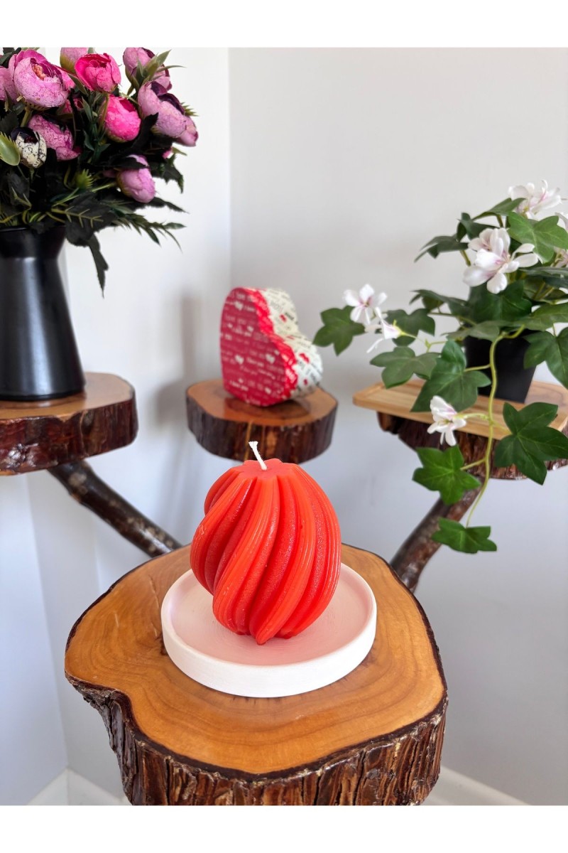 Spiral Kütük Mum 9 cm Kokusuz Turuncu 1 Adet Spiral Kütük Mum 9 cm Kokusuz Turuncu 1 Adet