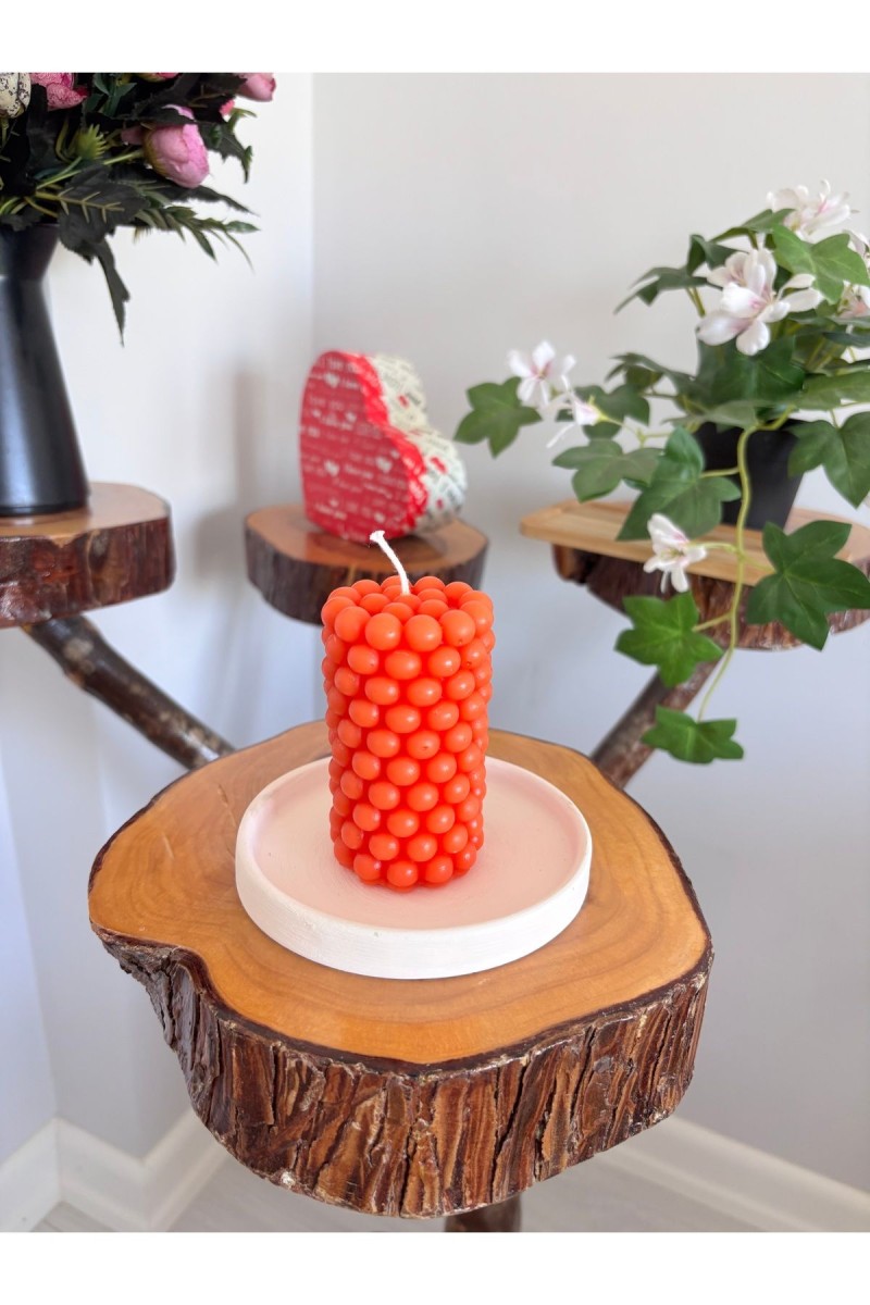 Bubble Silindir Kütük Mum 9 cm Kokusuz Turuncu 1 Adet Bubble Silindir Kütük Mum 9 cm Kokusuz Turuncu 1 Adet
