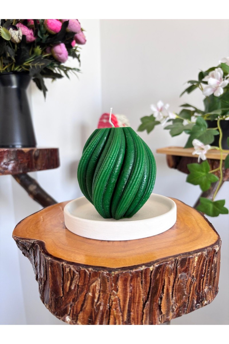 Spiral Kütük Mum 9 cm Kokusuz Yeşil 1 Adet Spiral Kütük Mum 9 cm Kokusuz Yeşil 1 Adet