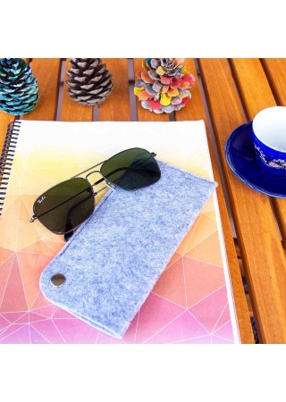 Bellalithe Özel Tasarım Gözlük Kılıfı One Click, Özel Tasarım Gözlük Kabı Gri