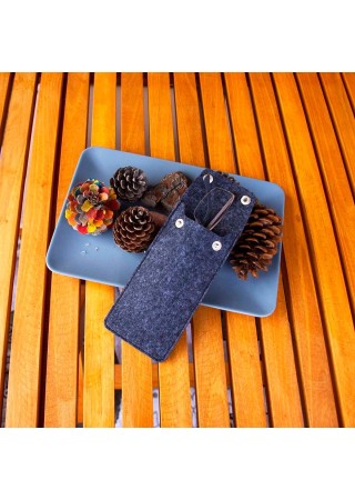 Bellalithe Özel Tasarım Gözlük Kılıfı Double Click Antrasit