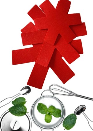 Tava Çizdirmez, Borcam Koruyucu, Keçeden Tencere Koruyucu, Keçeden Tencere Altlığı 3 Adet Kırmızı