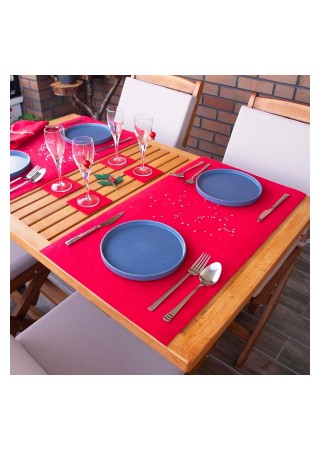 Bellalithe Şık Amerikan Servis Takımı 6 Parça (2 Adet 40x60 Runner, 4 Adet 10x10 Bardak Altlığı)
