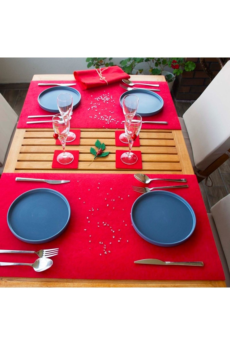 Bellalithe Şık Amerikan Servis Takımı 6 Parça (2 Adet 40x60 Runner, 4 Adet 10x10 Bardak Altlığı) Bellalithe Şık Amerikan Servis Takımı 6 Parça (2 Adet 40x60 Runner, 4 Adet 10x10 Bardak Altlığı)
