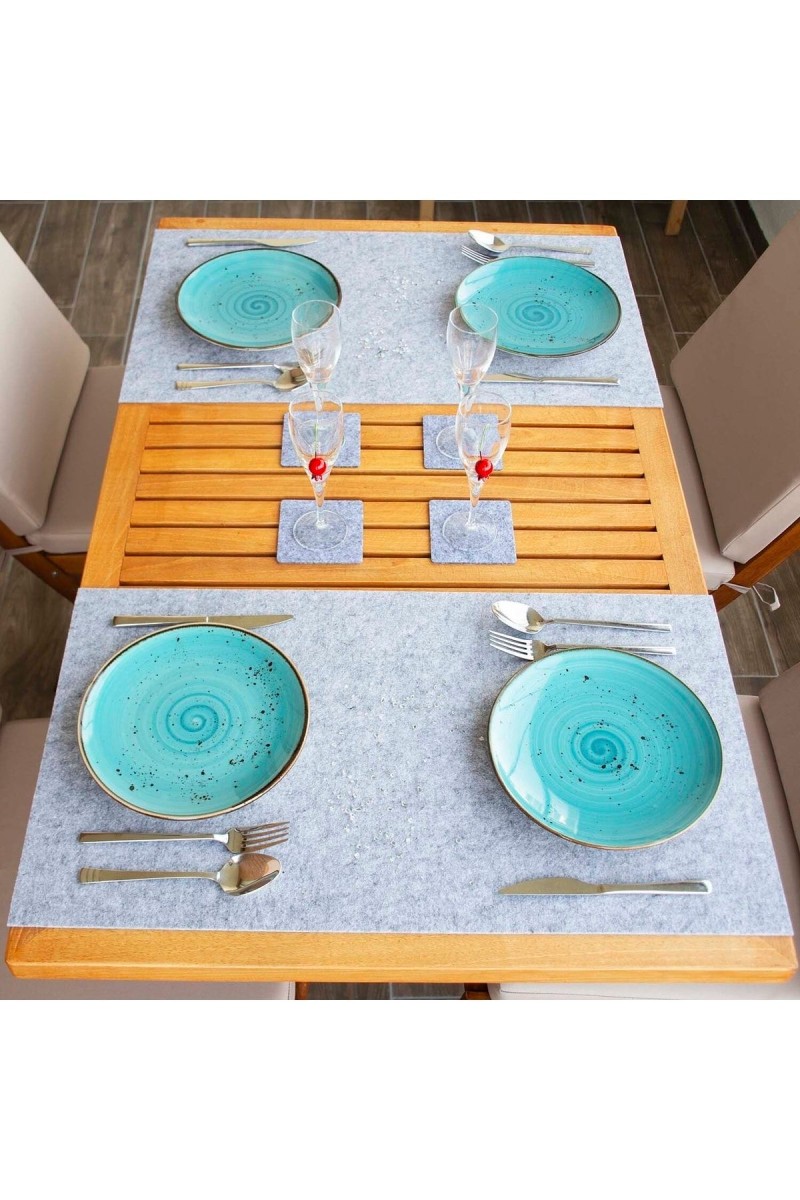 Bellalithe Şık Amerikan Servis Takımı 6 Parça (2 Adet 40x60 Runner, 4 Adet 10x10 Bardak Altlığı) Bellalithe Şık Amerikan Servis Takımı 6 Parça (2 Adet 40x60 Runner, 4 Adet 10x10 Bardak Altlığı)