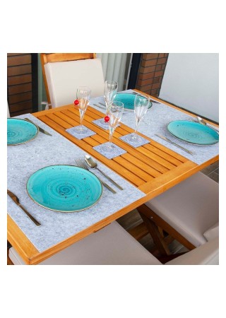 Bellalithe Şık Amerikan Servis Takımı 6 Parça (2 Adet 40x60 Runner, 4 Adet 10x10 Bardak Altlığı)