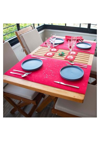 Bellalithe Şık Amerikan Servis Takımı 6 Parça (2 Adet 40x60 Runner, 4 Adet 10x10 Bardak Altlığı)