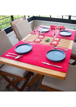 Bellalithe Şık Amerikan Servis Takımı 6 Parça (2 Adet 40x60 Runner, 4 Adet 10x10 Bardak Altlığı)