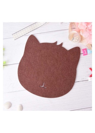 Kedi Figürlü Sevimli Şık Mouse Pad Kahverengi