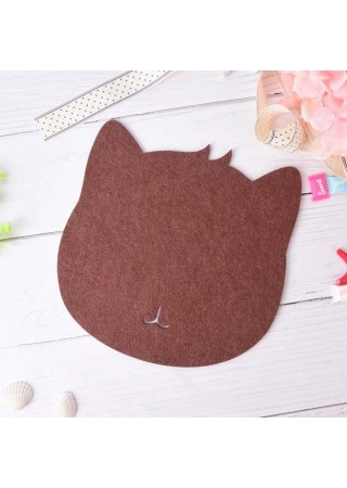 Kedi Figürlü Sevimli Şık Mouse Pad Kahverengi