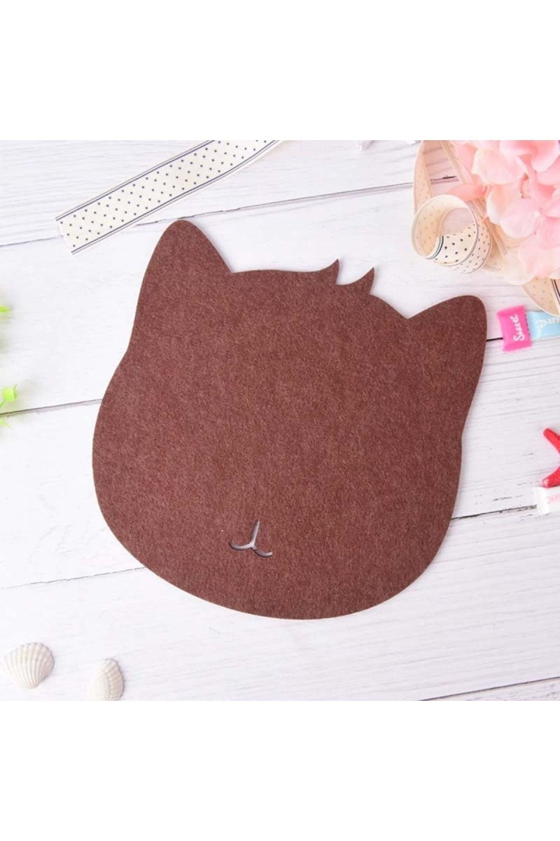 Kedi Figürlü Sevimli Şık Mouse Pad Kahverengi Kedi Figürlü Sevimli Şık Mouse Pad Kahverengi