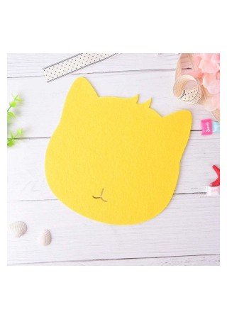 Kedi Figürlü Sevimli Şık Mouse Pad Sarı