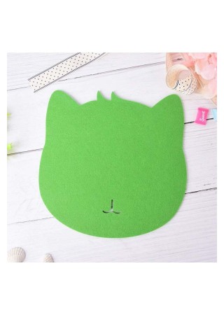 Kedi Figürlü Sevimli Şık Mouse Pad Yeşil
