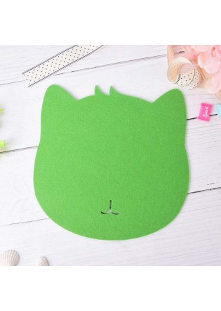 Kedi Figürlü Sevimli Şık Mouse Pad Yeşil