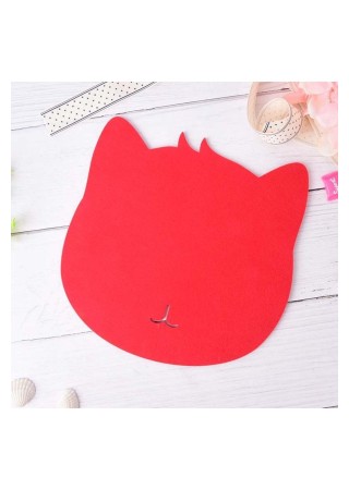 Kedi Figürlü Sevimli Şık Mouse Pad Kırmızı