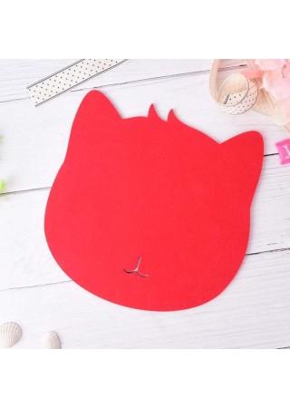 Kedi Figürlü Sevimli Şık Mouse Pad Kırmızı