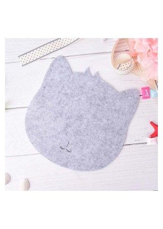 Kedi Figürlü Sevimli Şık Mouse Pad Gri