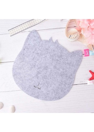 Kedi Figürlü Sevimli Şık Mouse Pad Gri