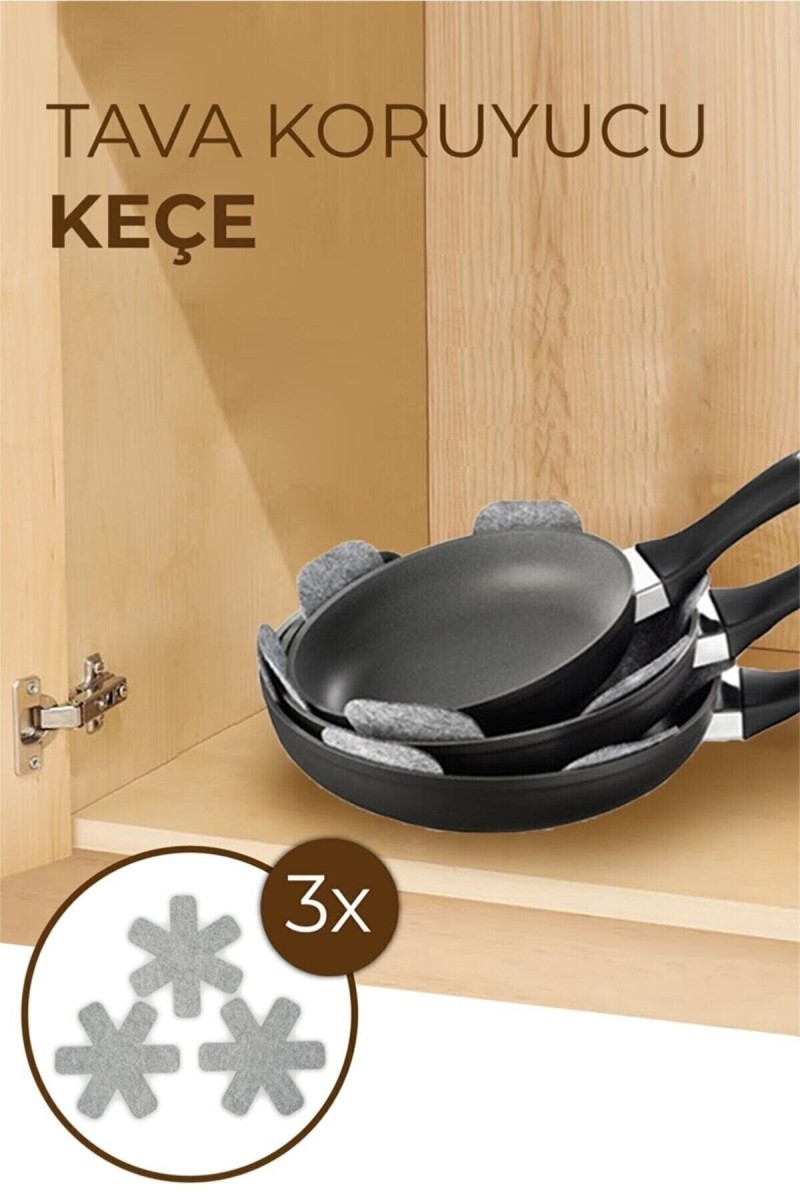 Tava Çizdirmez, Borcam Koruyucu, Keçeden Tencere Koruyucu, Keçeden Tencere Altlığı 3 Adet Gri Tava Çizdirmez, Borcam Koruyucu, Keçeden Tencere Koruyucu, Keçeden Tencere Altlığı 3 Adet Gri