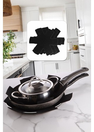 Bellalithe Tava Tencere Borcam Koruyucu Çizdirmez 12 Adet (4 Renkten 3'er Adet Toplam 12 Adet)