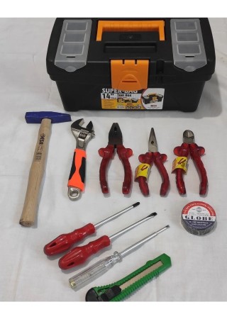 11 Parça Çivi Dübel Bölmeli Takım Çantası Pense,kargaburun,yankeski,kurbağacık Kaliteli Set