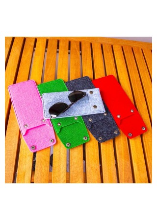 Bellalithe Double Click Özel Tasarım Gözlük Kılıfı Kabı Pembe