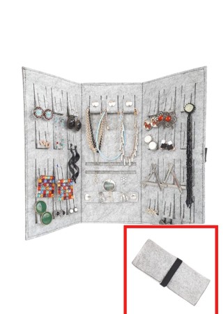 Katlanabilir Seyahat Takı Çantası Cüzdanı Düzenleyici Organizer Gri