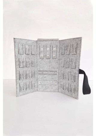 Katlanabilir Seyahat Takı Çantası Cüzdanı Düzenleyici Organizer Gri