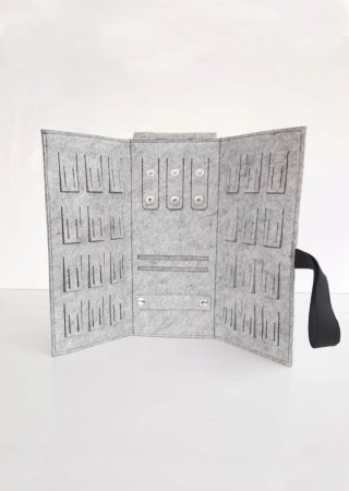 Katlanabilir Seyahat Takı Çantası Cüzdanı Düzenleyici Organizer Gri