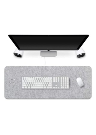 Masa Üstü Düzenleyici Şık Görünümlü Mouse Pad Gri 30x80 cm