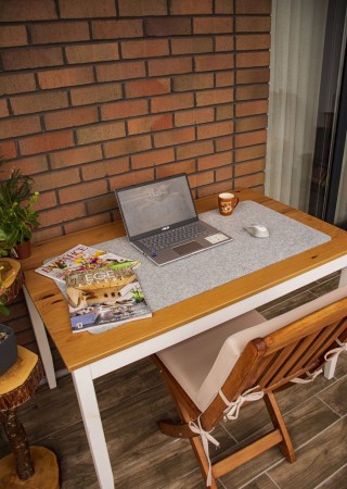 Premium Masa Üstü Düzenleyici Pad Masa Matı Gri 50x100 cm
