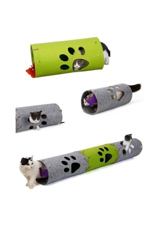 Kedi Tüneli 3'lü Eklenebilir Fonksiyonel Evcil Hayvan Oyuncağı Patili