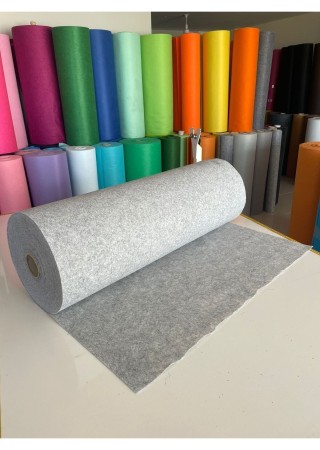 Rulo Bazlı Ince Keçe Kumaş 10 Metre Kırçıllı Gri (1x10 Metre)