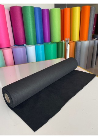 Rulo Bazlı Ince Keçe Kumaş 10 Metre Siyah (1x10 Metre)