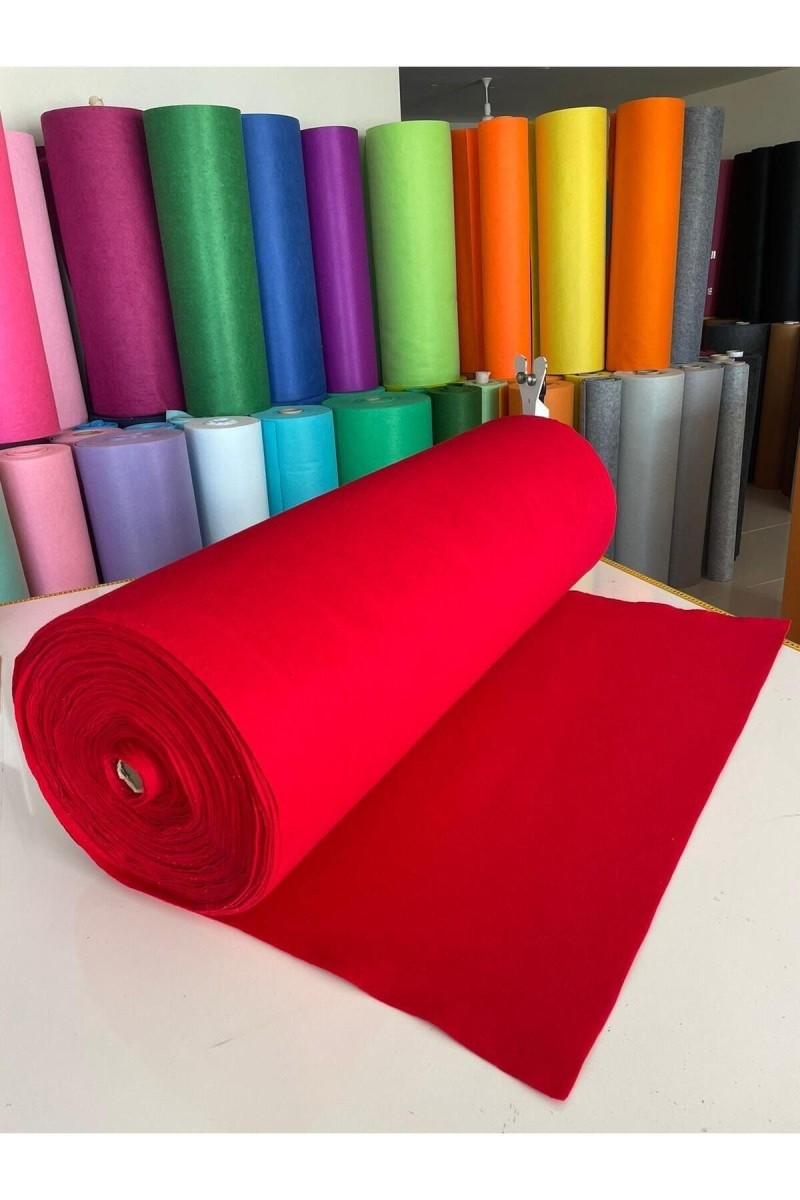 Rulo Bazlı İnce Keçe Kumaş 10 Metre Kırmızı (Eni 1 metre x Boyu 10 metre) Toptan İnce Keçe Rulo Bazlı İnce Keçe Kumaş 10 Metre Kırmızı (Eni 1 metre x Boyu 10 metre) Toptan İnce Keçe